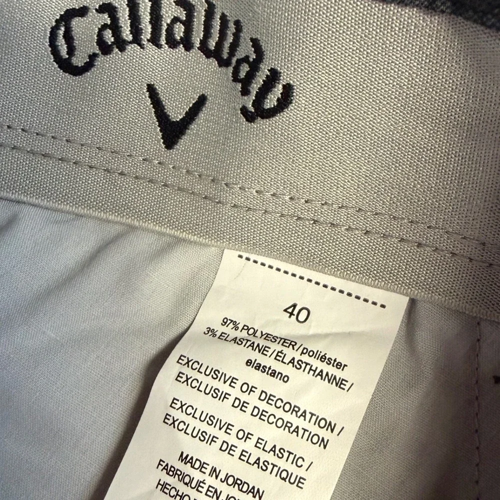 Callaway Mens Golf Shorts Size 40 Gray Textured Micro Dot Stretch Flat Front